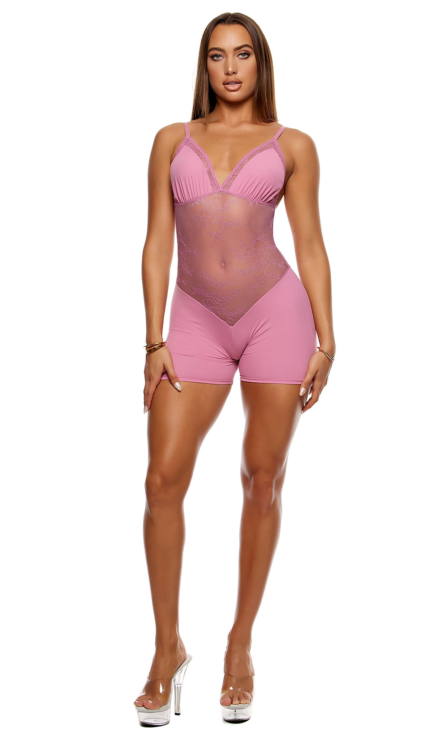 Take It Easy Lounge Lace Romper - Mauve、mySite、bengalsvssteelers