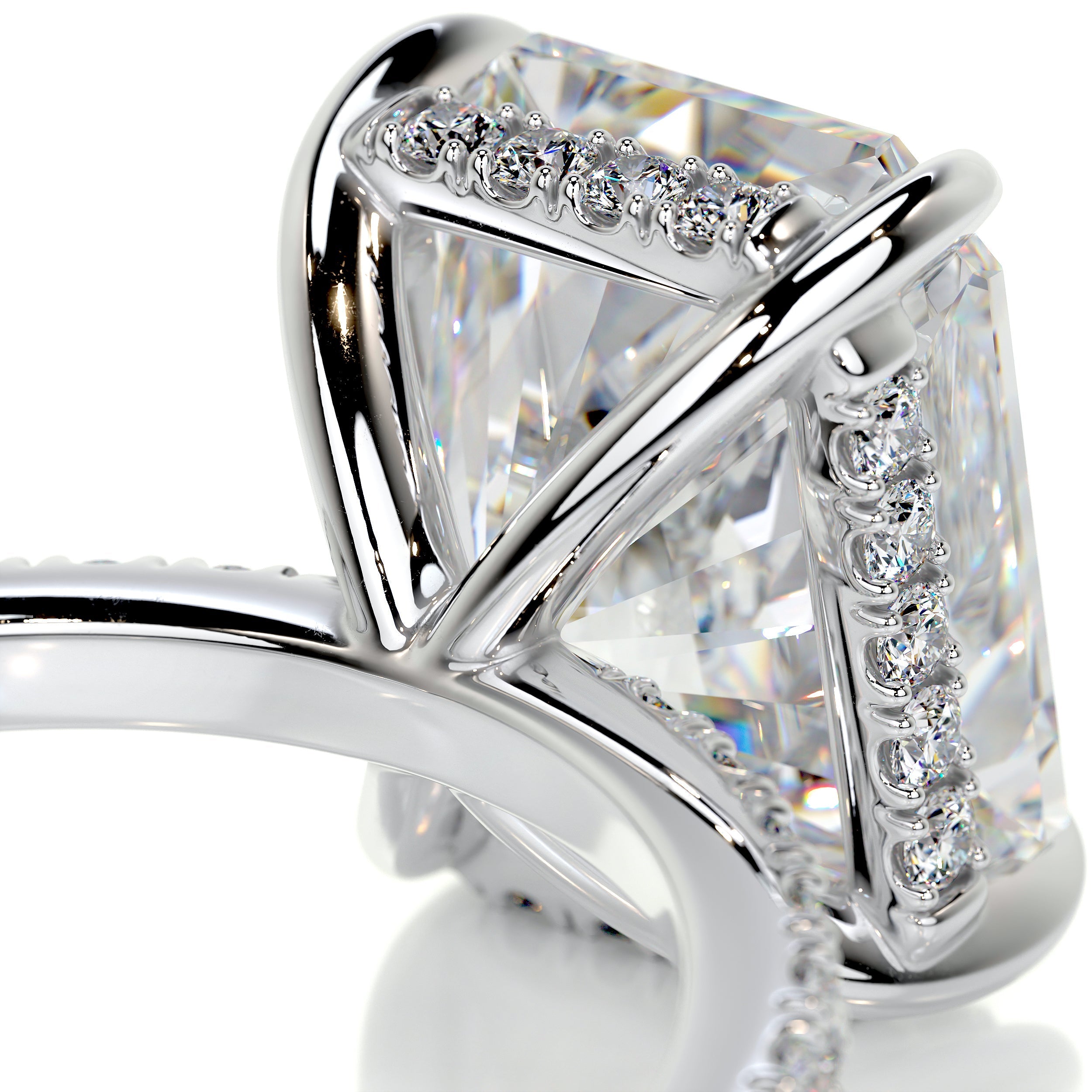 Luna Moissanite & Diamond Ring -18K White Gold (RTS)、mySite、hinf8tx79