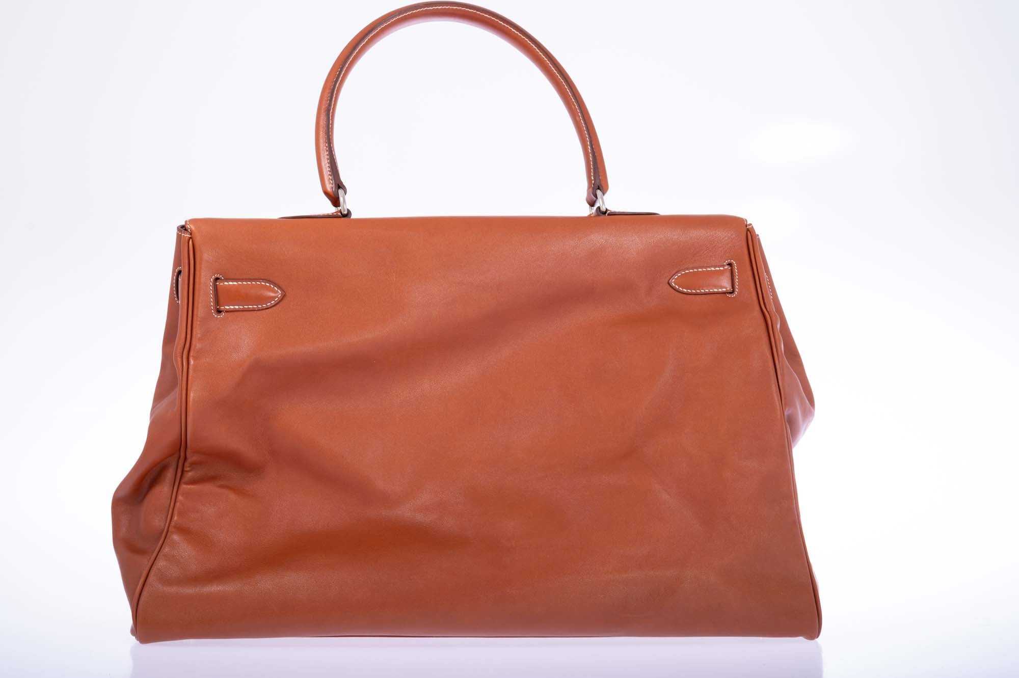 Hermès Kelly 50 Relax Travel Bag Fauve Box Leather Palladium Hardware、mySite、garminoutage.com