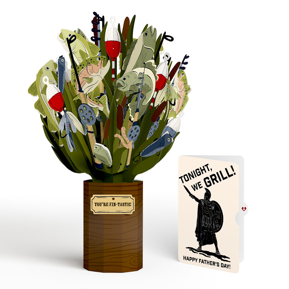 Fin-tastic Fish Father's Day Bouquet and Spartan Grilling Sentiment Set、mySite、solidvoid