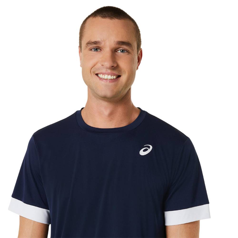 Asics Men's Court Short Sleeved Top (Navy/White)