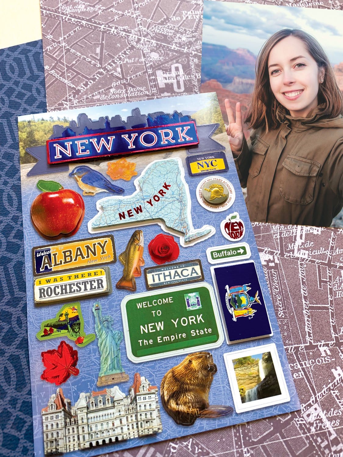  Scrapbook Stickers - 3D New York State、mySite、ghnorth