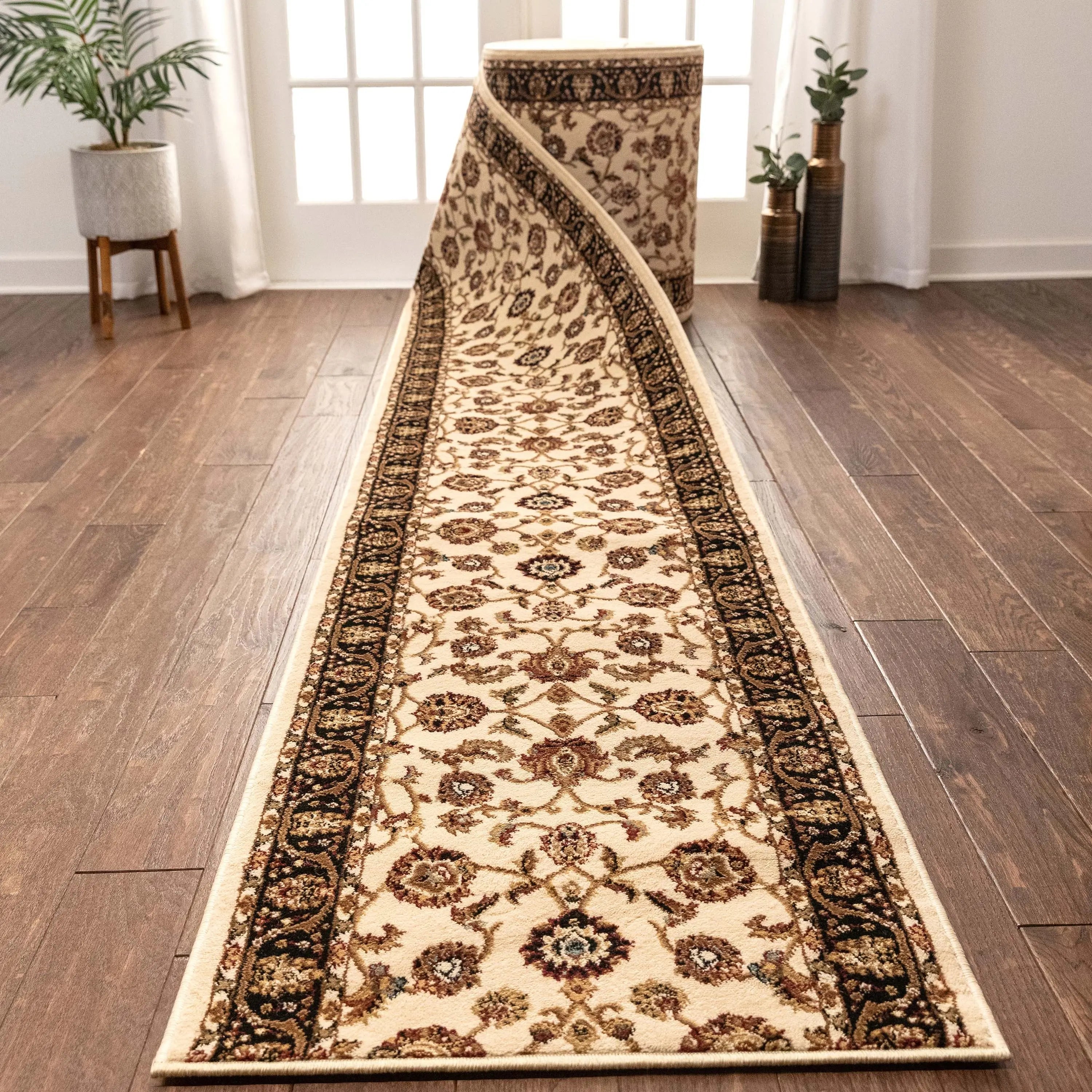 Sarouk Custom Size Runner Traditional Ivory 27 Inch Wide x Choose Your Length Hallway Runner Rug、mySite、gigharbornorthrealestate