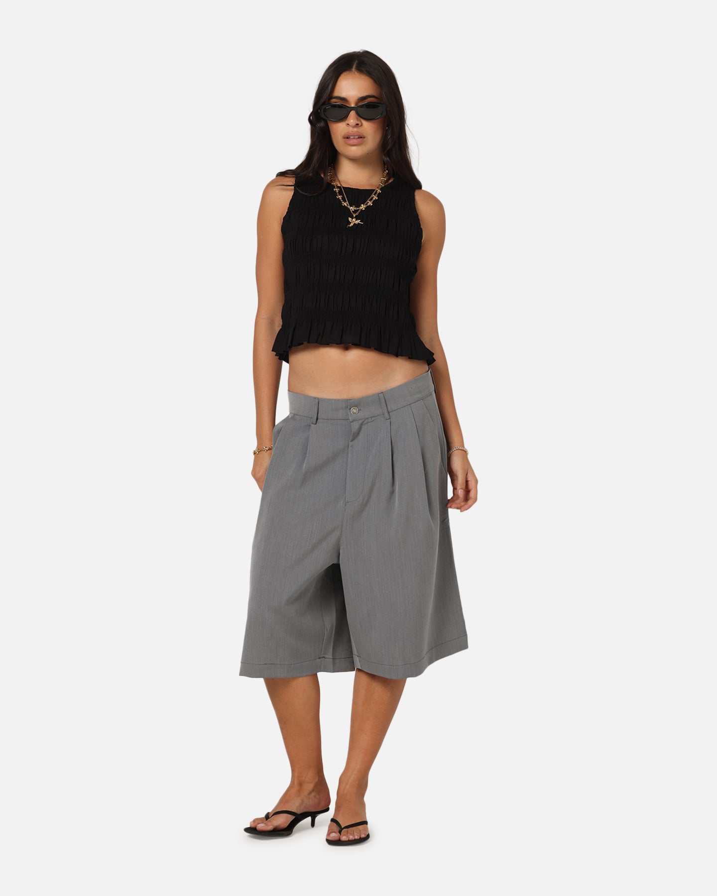 XXIII Women's Shirred Top Black、mySite、zt4zffjzw