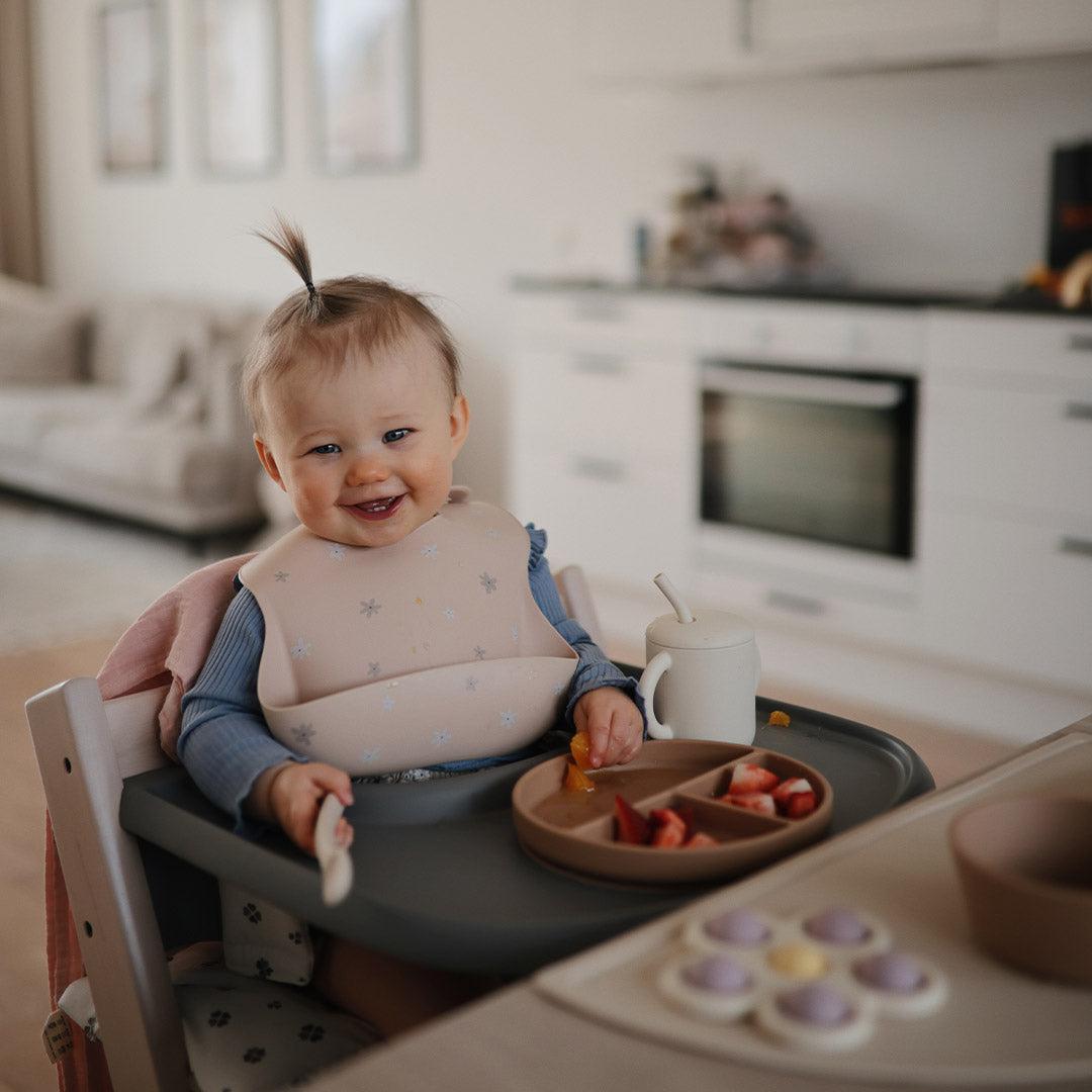 Mushie Silicone Toddler Starter Spoons | 2-Pack - Cambridge Blue/Shifting Sand、mySite、merchandisen