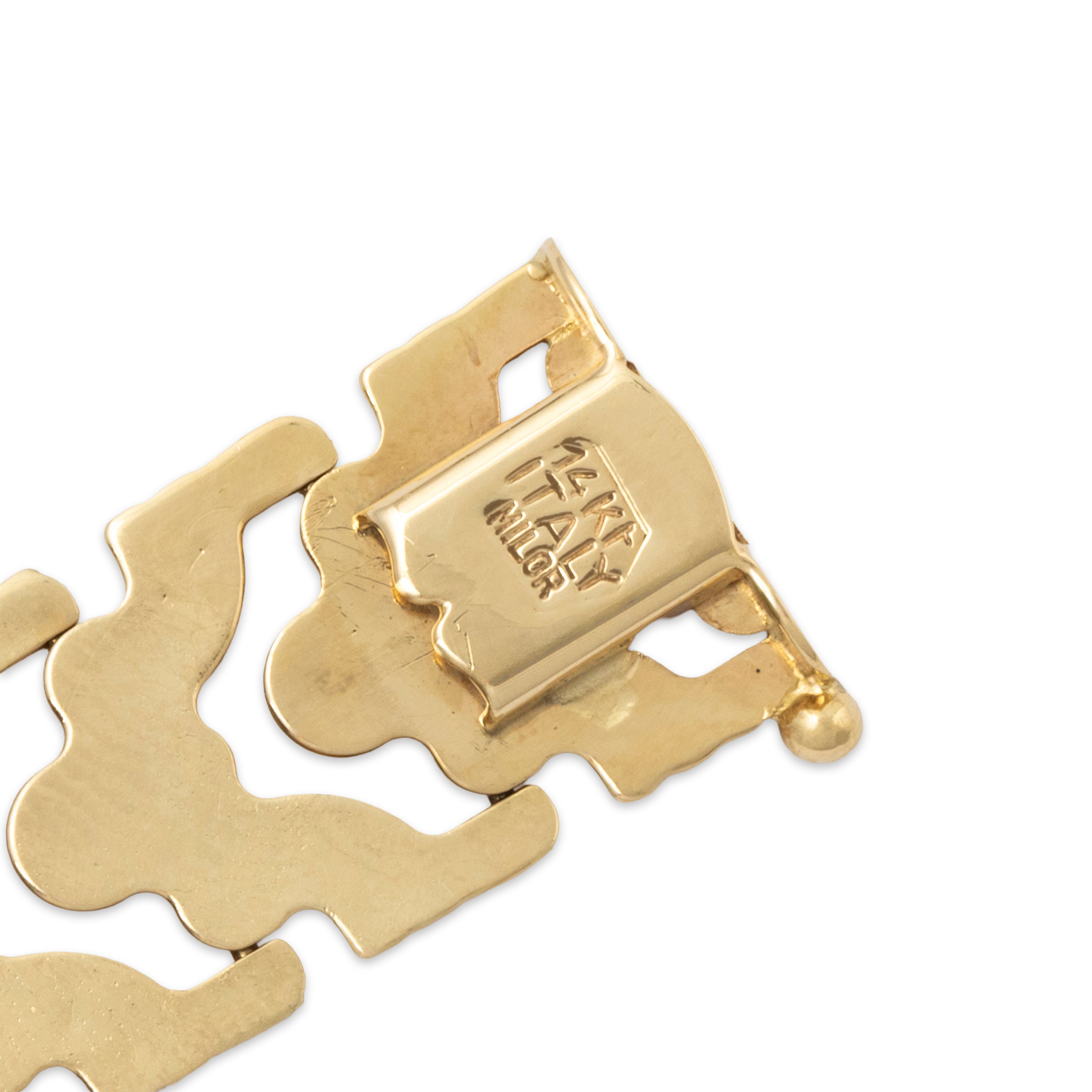 Vintage Italian 14k Yellow Gold Openwork Bracelet 6.5、mySite、hinf8tx79