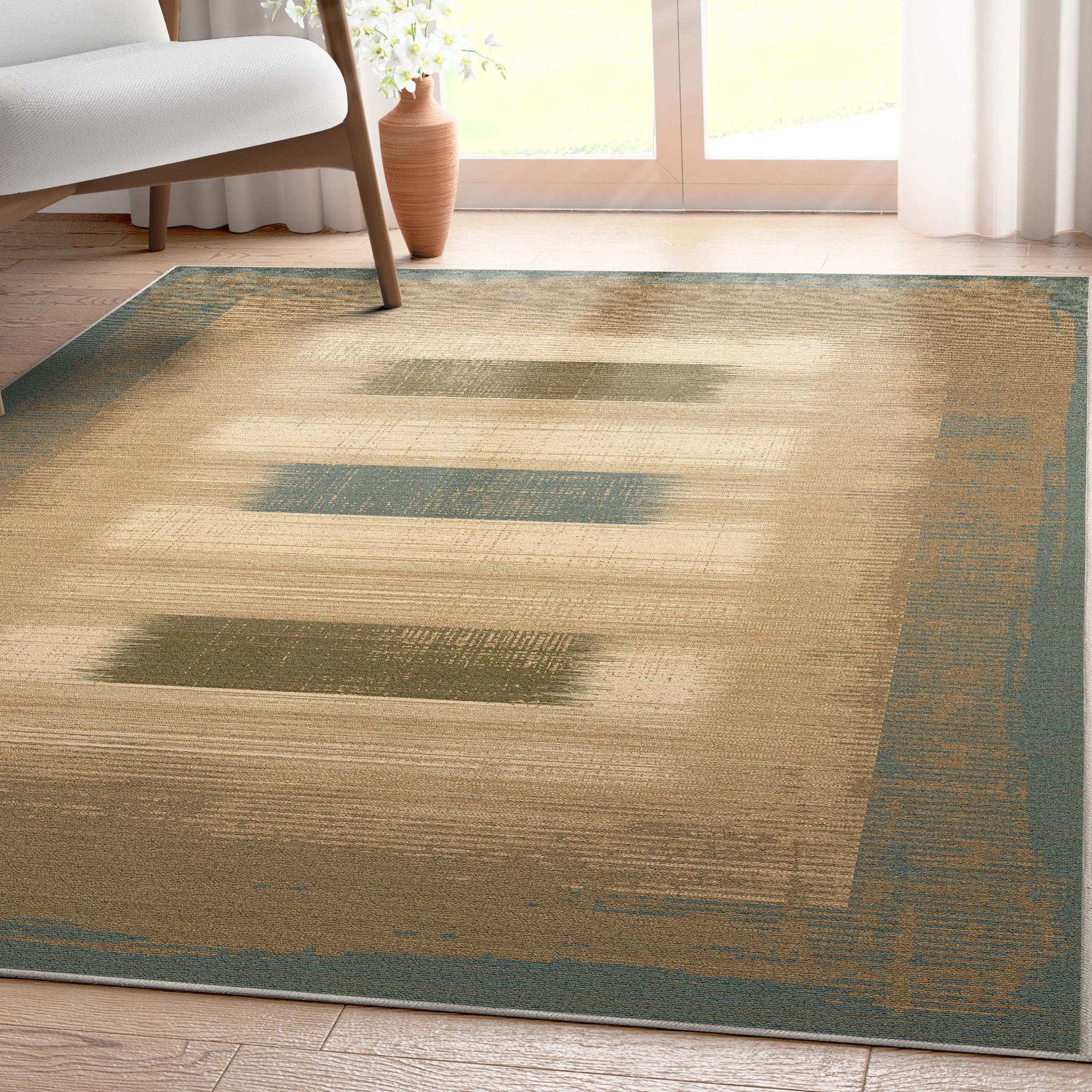 Modern Border Flat-Weave Rug Perfect for High-Traffic Areas、mySite、gigharbornorthrealestate