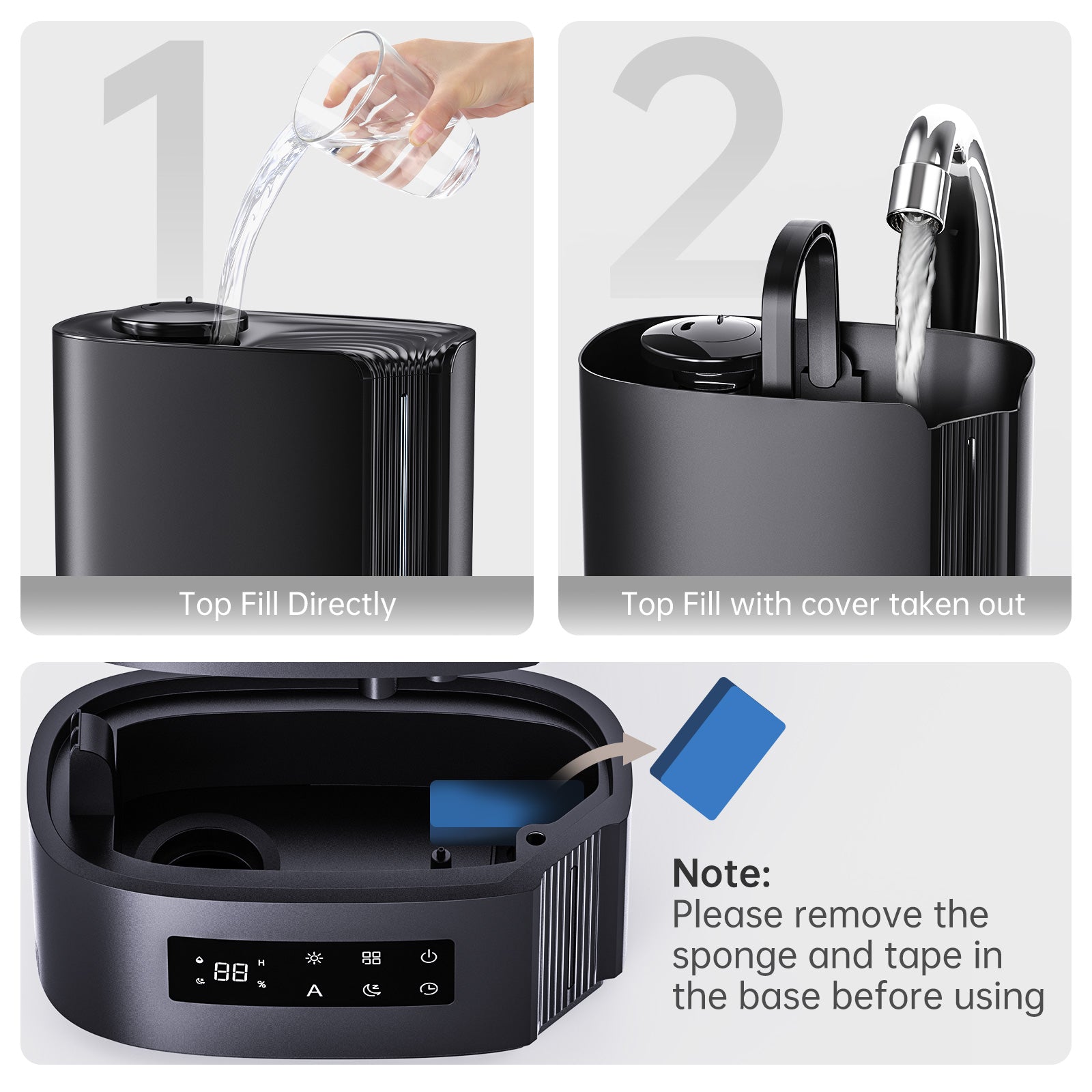 KLOUDIC Top-Fill 6L Cool Mist Large Humidifier for Home Air Vaporizer with Humidistat and Timer、mySite、fannypackpong