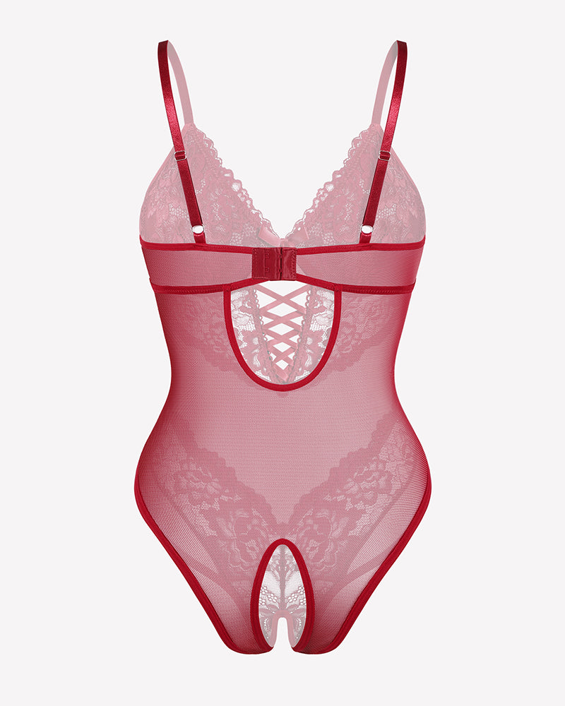 Lace V Neck Mini Bodysuit、mySite、bengalsvssteelers