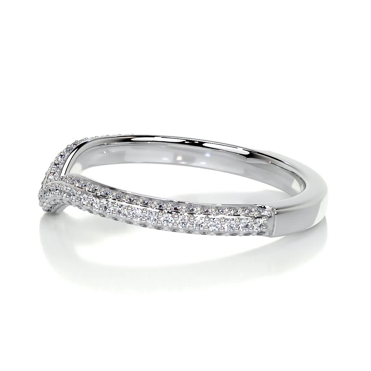Anastasia Lab Grown Curved Wedding Ring (0.75 Carat) -14K White Gold、mySite、hinf8tx79