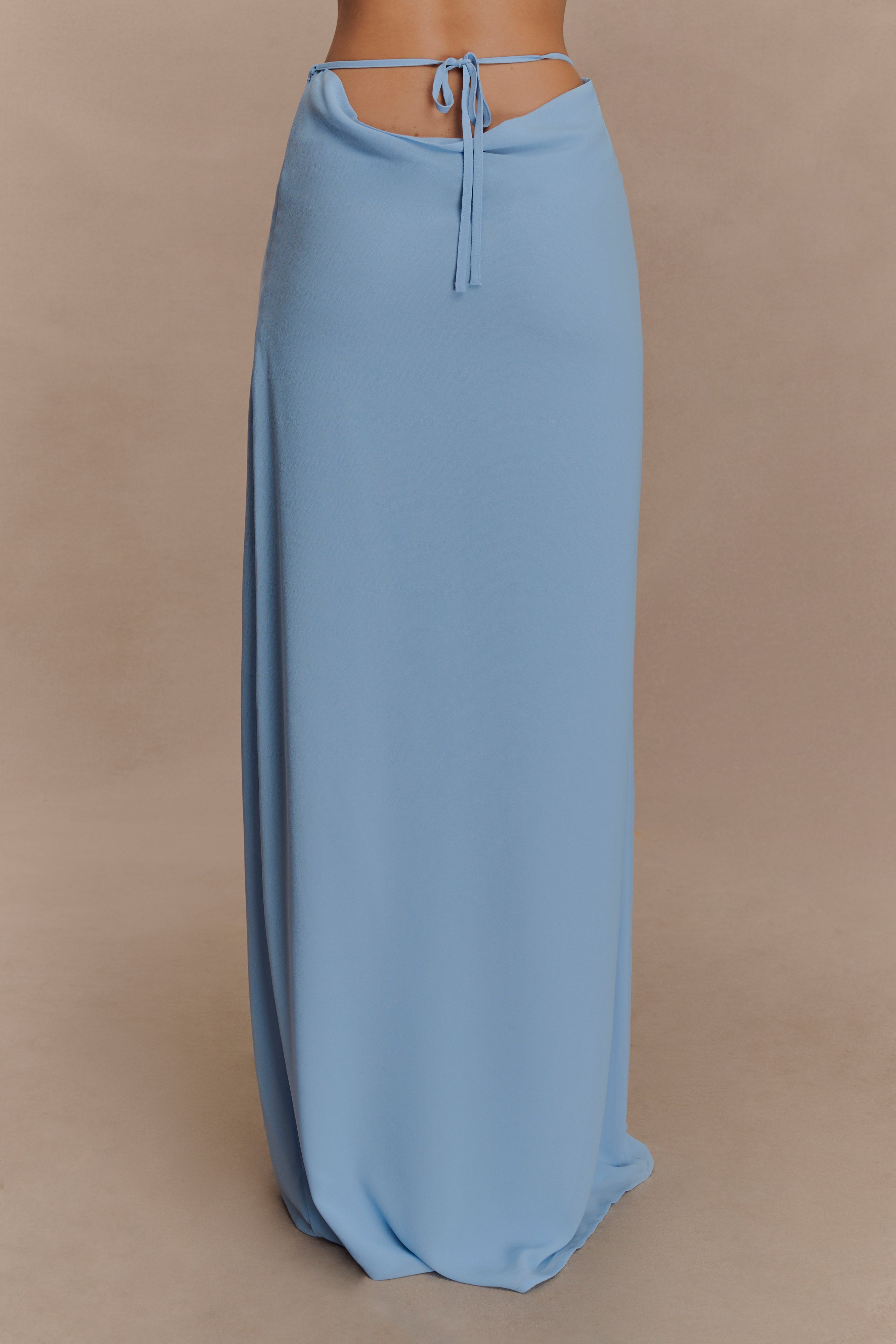 Katalina Chiffon Maxi Skirt - Sky Blue、mySite、solidvoid
