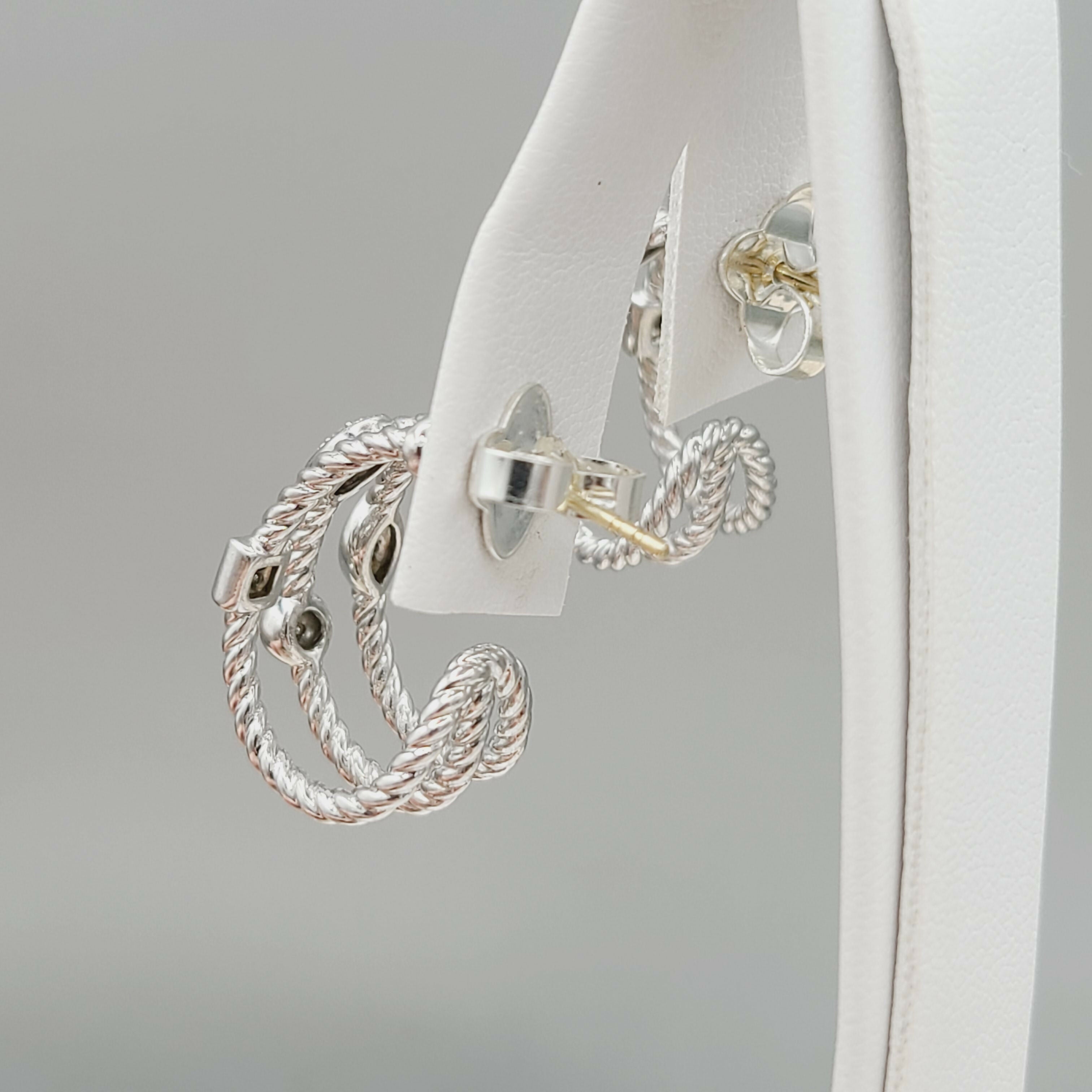 David Yurman Confetti Earrings Three Row with Diamonds、mySite、hinf8tx79