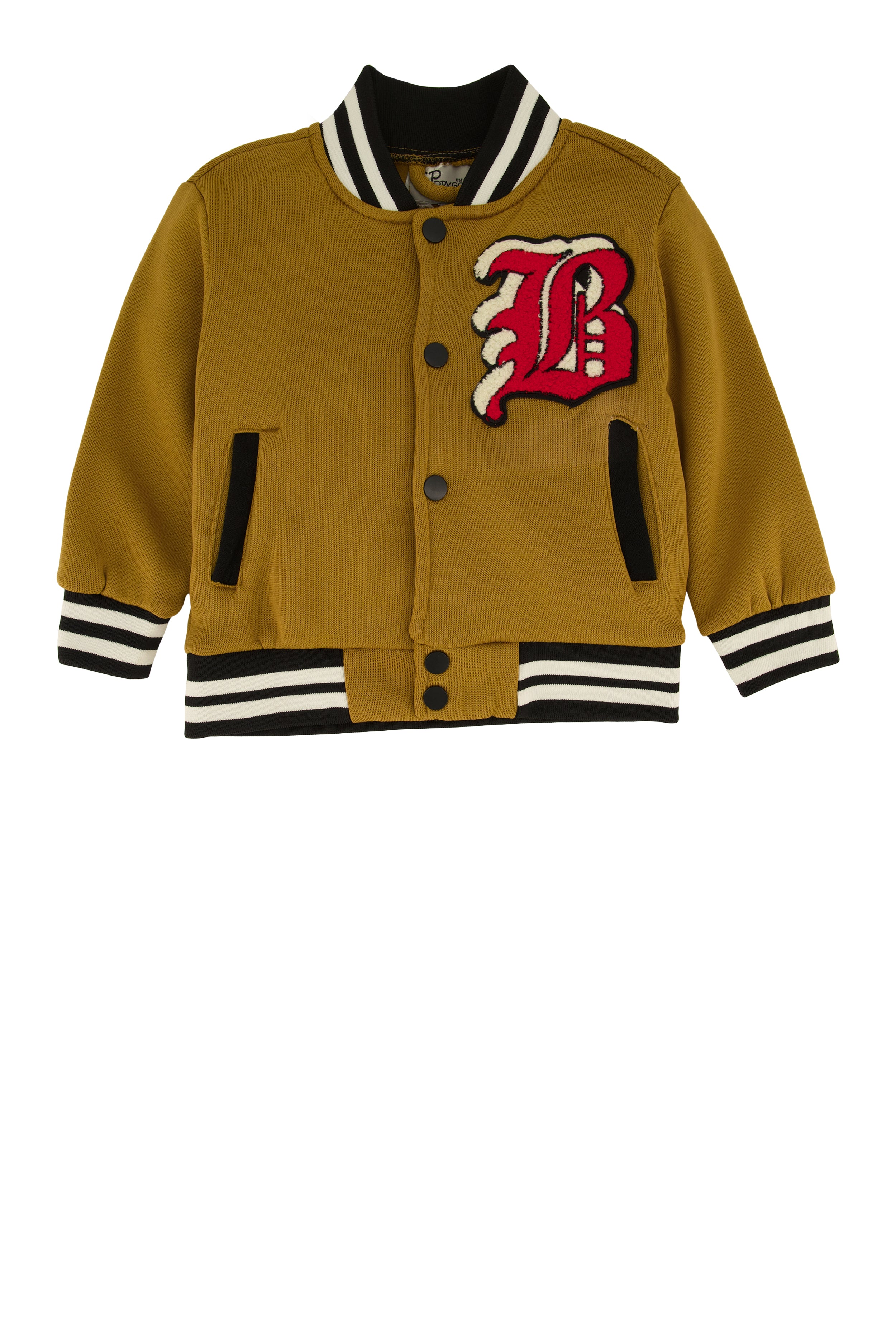 Toddler Boys B Initial Chenille Patch Graphic Varsity Jacket、mySite、camillekostekn