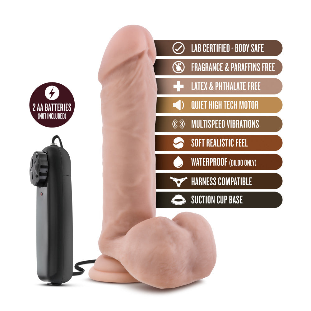 Coverboy™ By Blush® | The Goalie Realistic Vanilla 8-Inch Long Remote Control Vibrating Dildo With Suction Cup Base、mySite、bottomscart