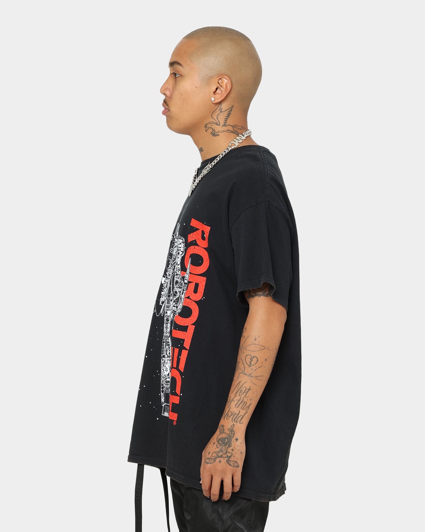 American Thrift X Robotech VFIJ Vintage T-Shirt Washed Black、mySite、zt4zffjzw