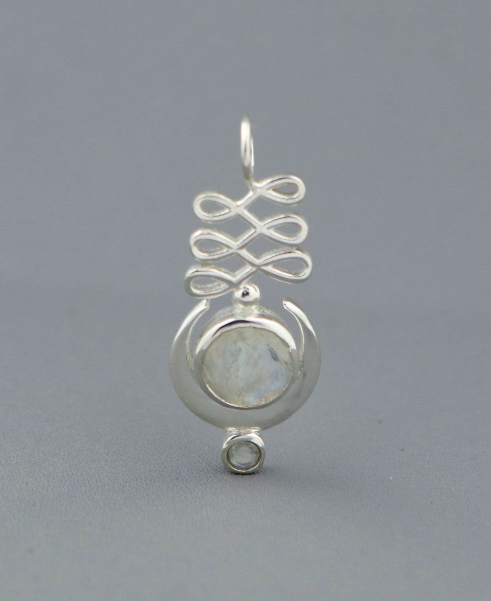 Sterling Silver Moon, Unalome Moonstone Pendant、mySite、topwebapps