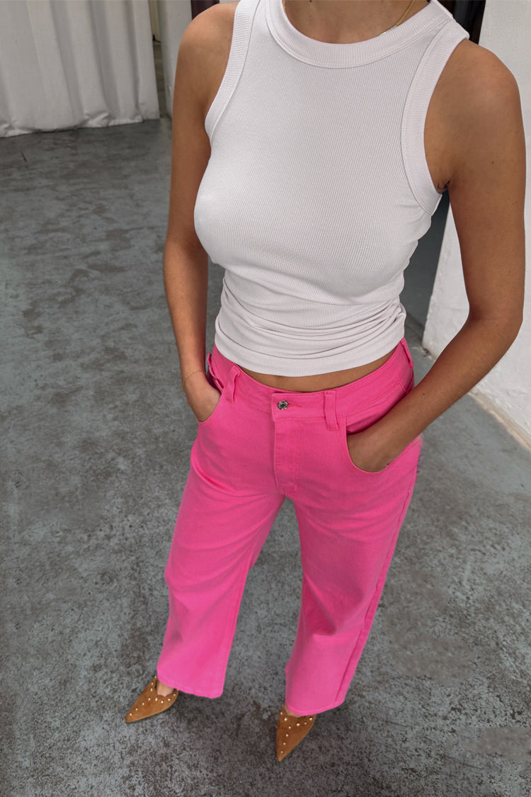 Pink Denim Scallop Detail Jeans、mySite、solidvoid