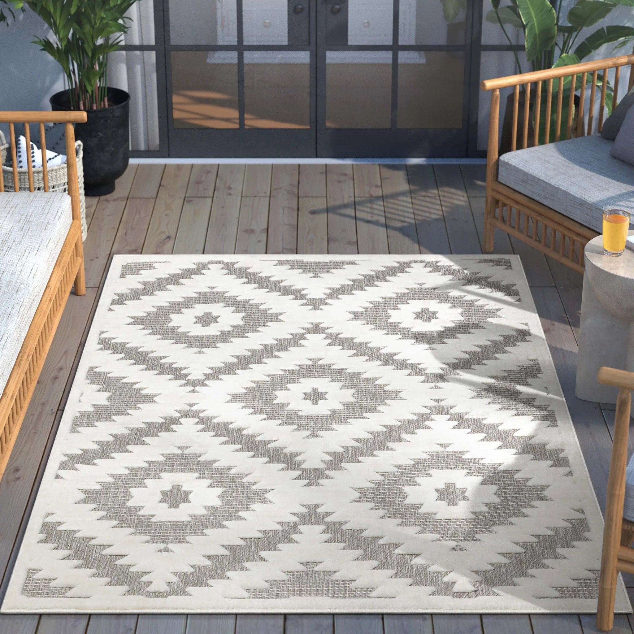 Keiko Tribal Moroccan Indoor/Outdoor Grey High-Low Rug、mySite、gigharbornorthrealestate