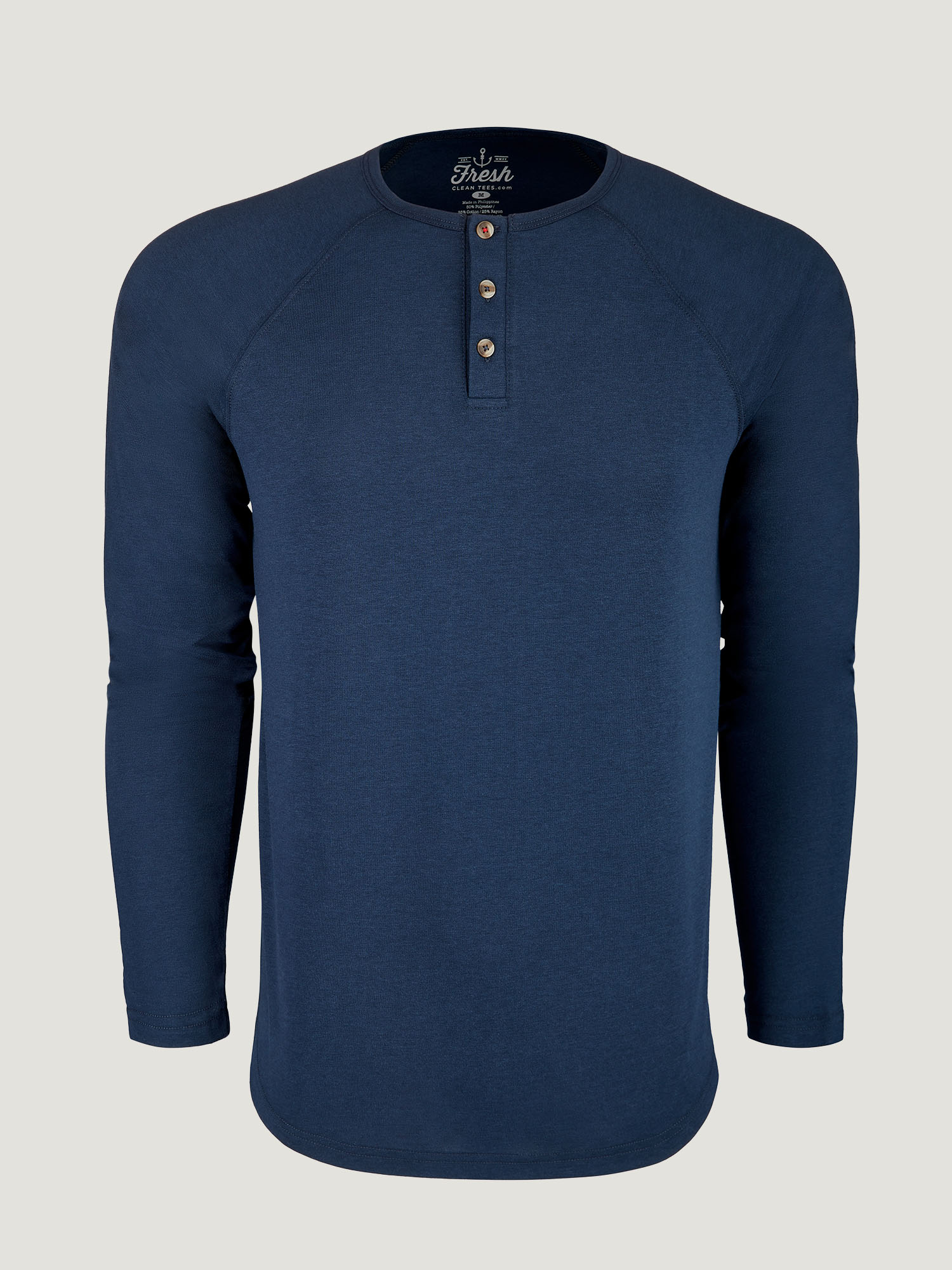  Navy Slim Fit Long Sleeve Henley FINAL SALE、mySite、ghnorth