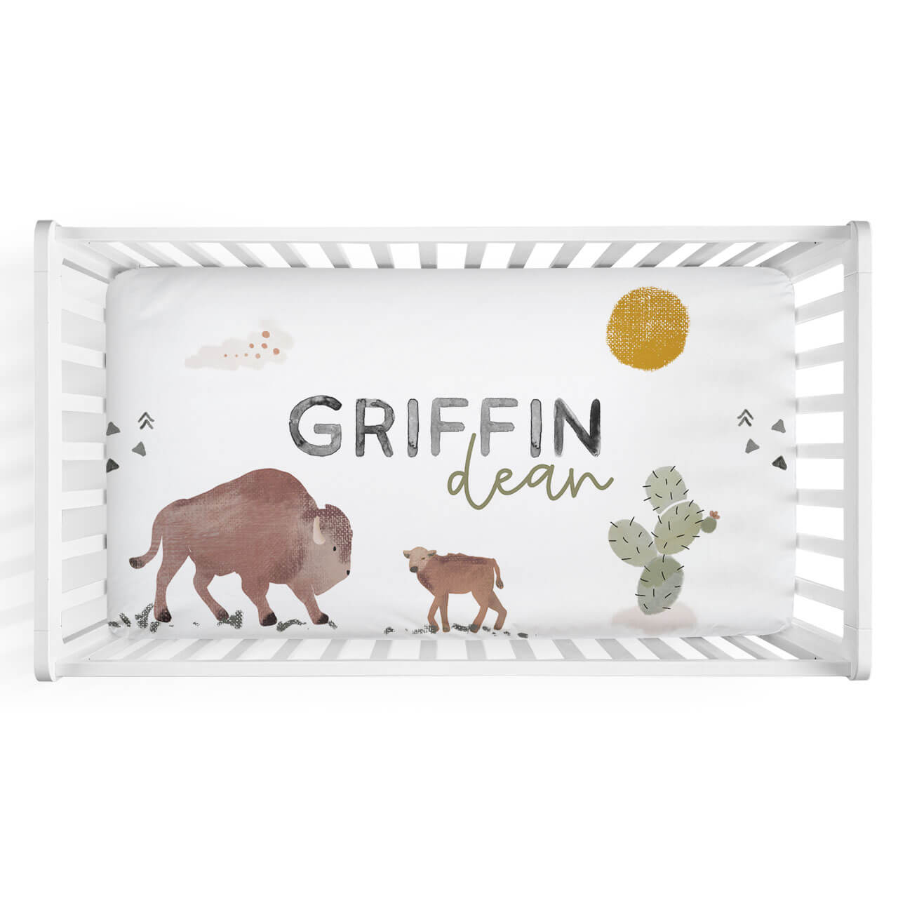  Blake's Bison Personalized Crib Sheet、mySite、layawaytickets