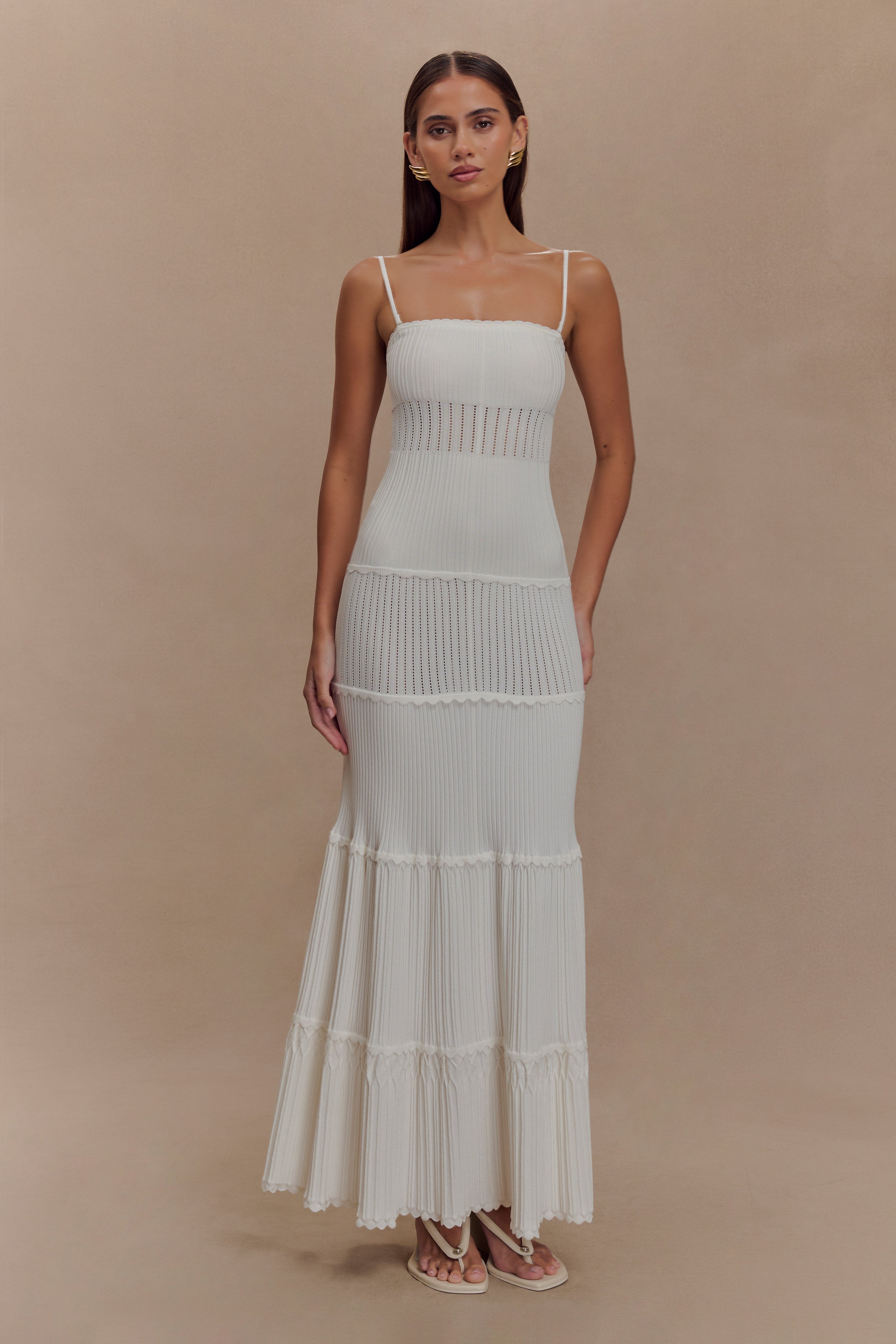 Finley Pointelle Knit Maxi Dress - Ivory、mySite、solidvoid