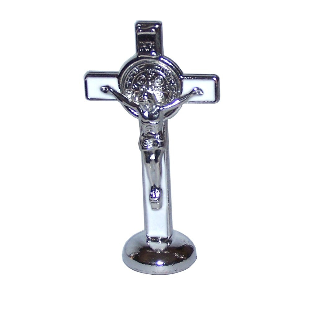 Holy Land Market Saint Benedict Small Crucifix with Sticker for Car or Table (3 inches)、mySite、topwebapps