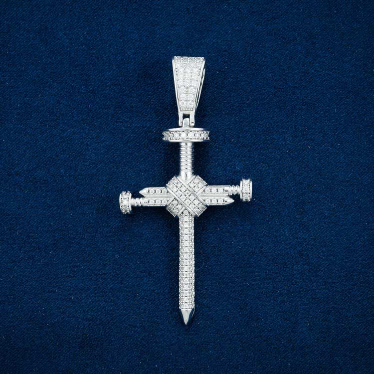 Moissanite Nail Cross Pendant 14K Gold、mySite、hinf8tx79