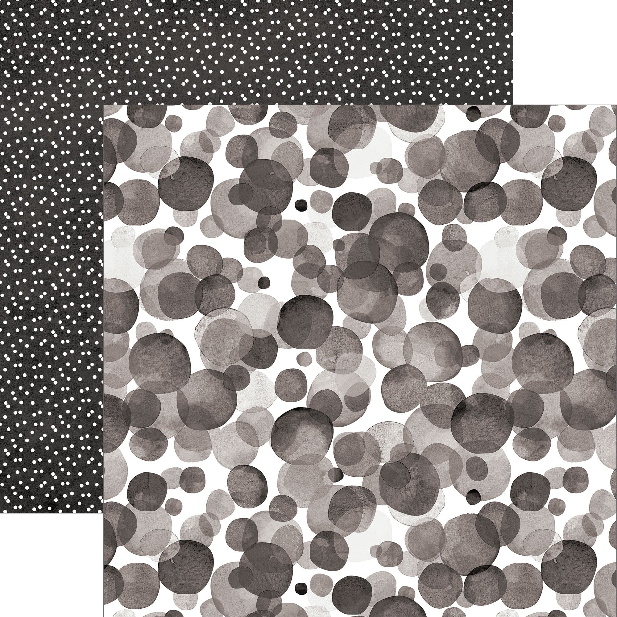  Black Watercolor Polka Dots 12 x 12 Paper、mySite、ghnorth