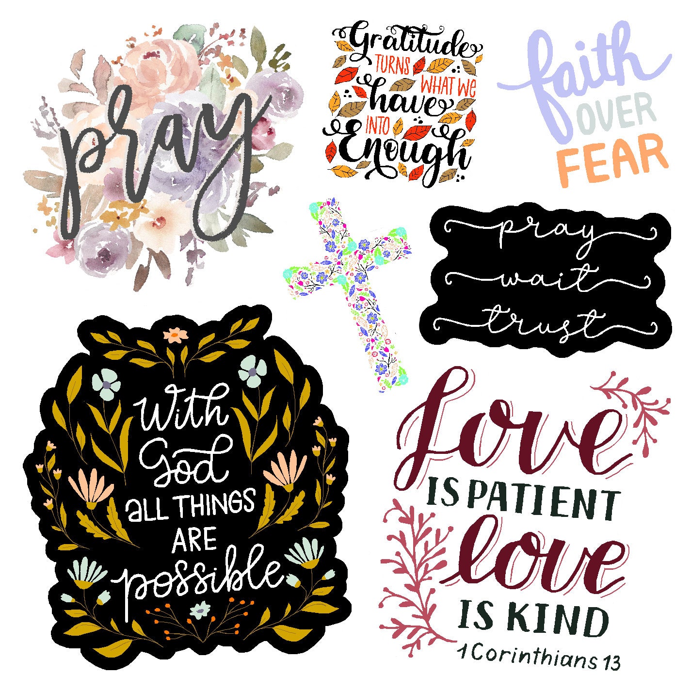  Faith Vinyl Sticker Decal Set、mySite、ghnorth