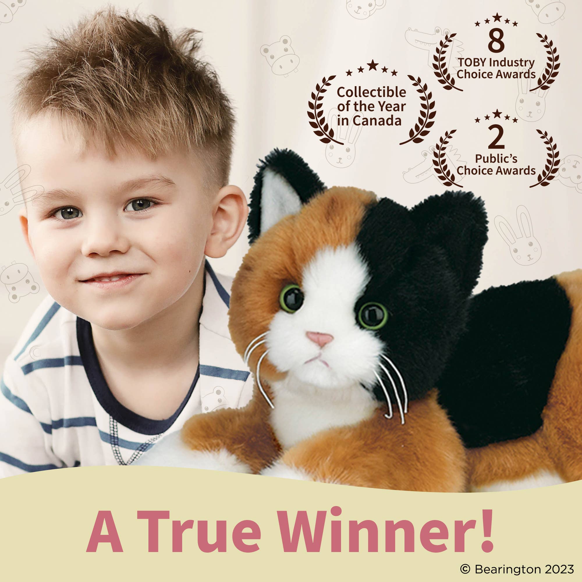 Lifelike Calico Cats Large or Small Size Plush、mySite、g9winljtr