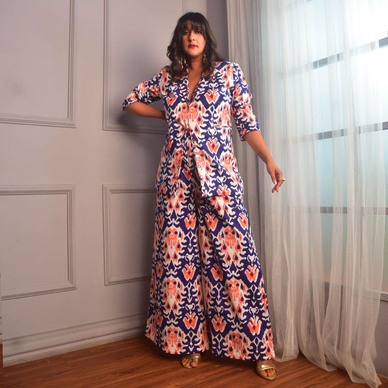 Cotton Blazer For Women | Block Print | Blue、mySite、camillekostekn