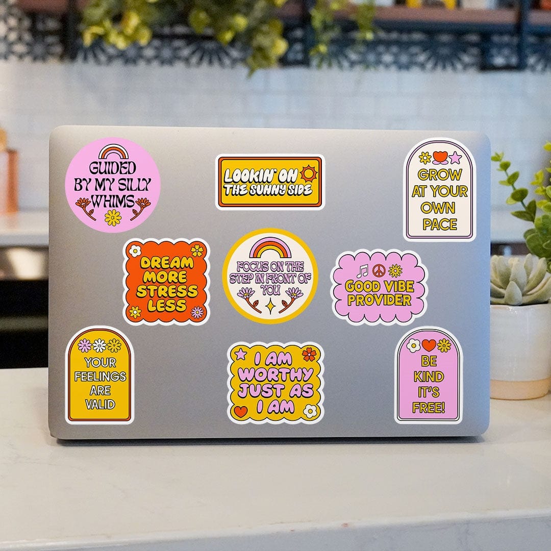  Mental Health Sticker 10 Pack (Retro)、mySite、elrpsem3k