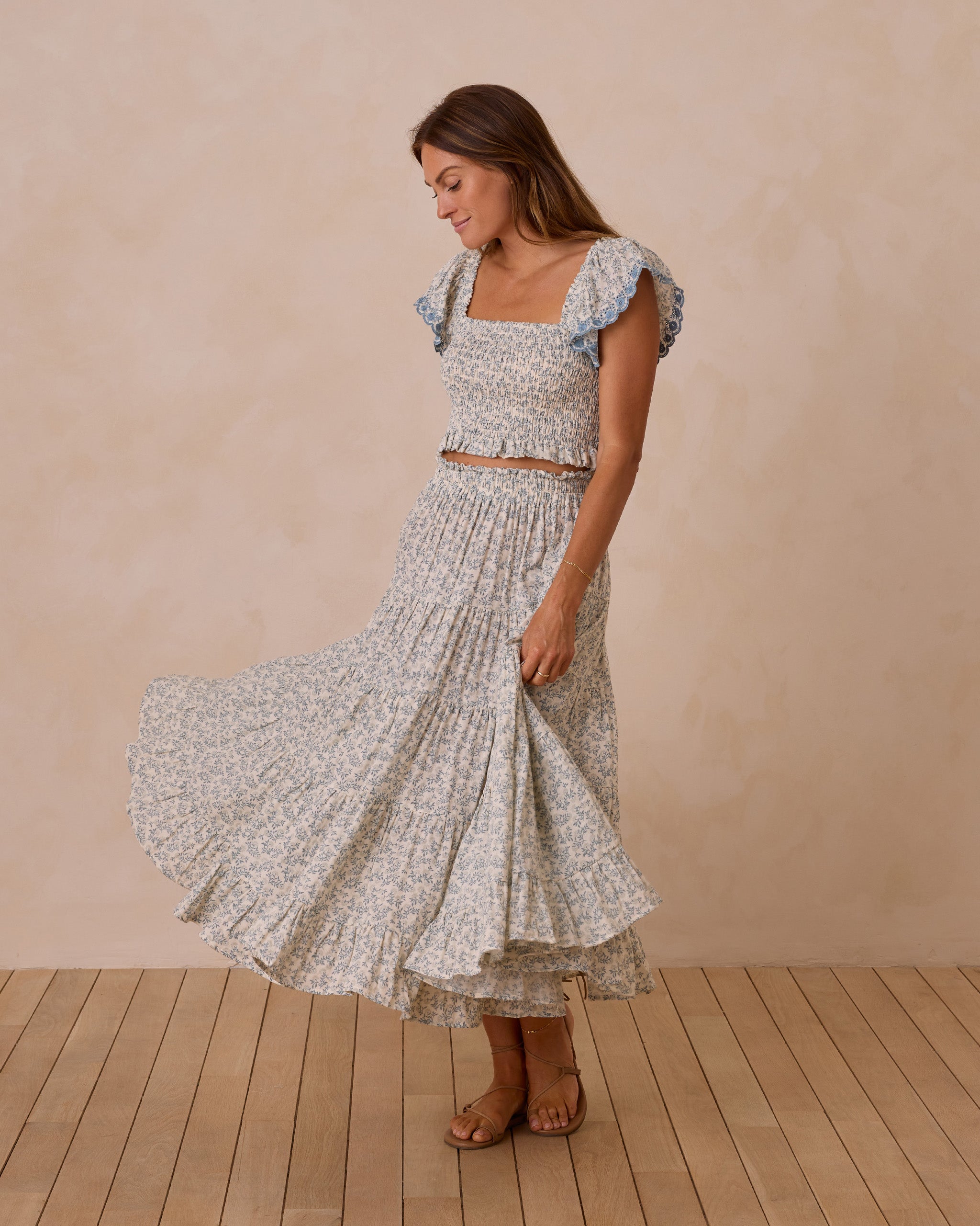  Ruffle Tiered Maxi Skirt || Blossom、mySite、layawaytickets