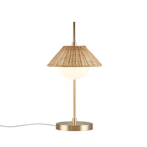 Rattan Weave Shade Table Lamp Gold/Natural See below、、eastwooduniform