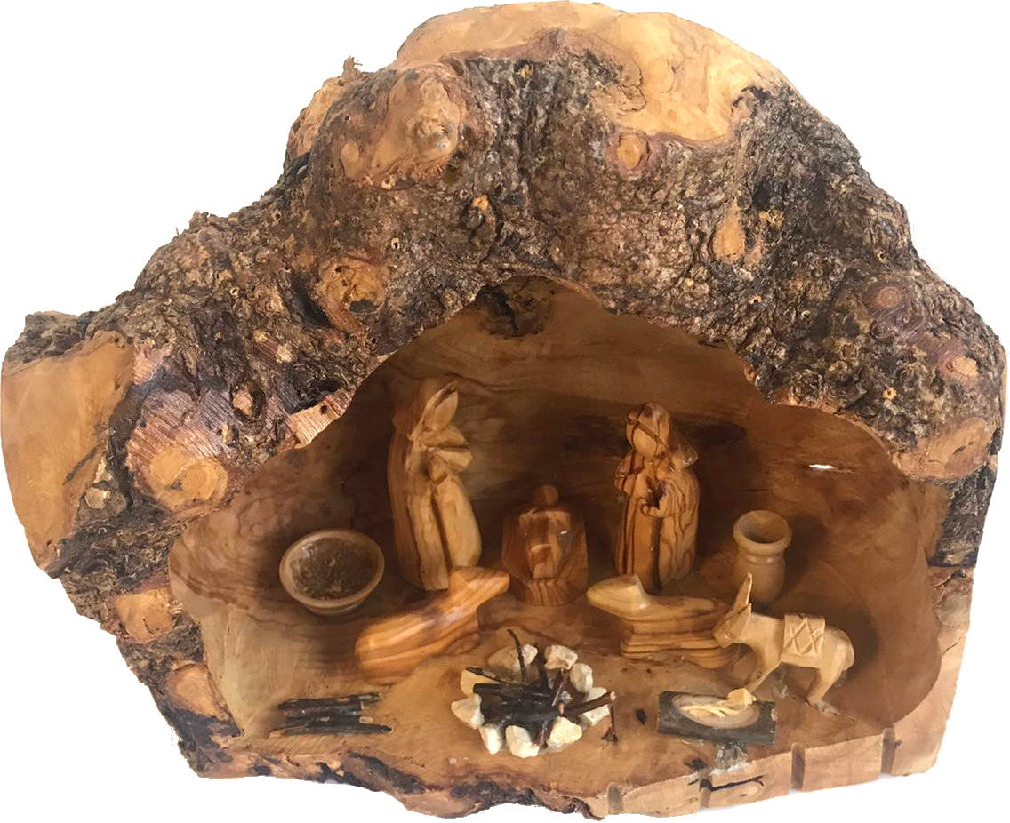 Holy Land Market Unique Olive Wood Nativity Set with Carved in by Hand Rustic Stable - no Two Alike、mySite、topwebapps