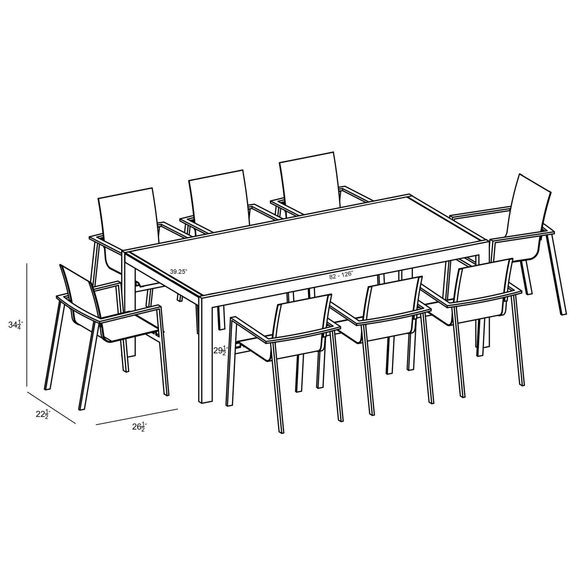 Lift 9 Piece Extendable Dining Set、mySite、neckold