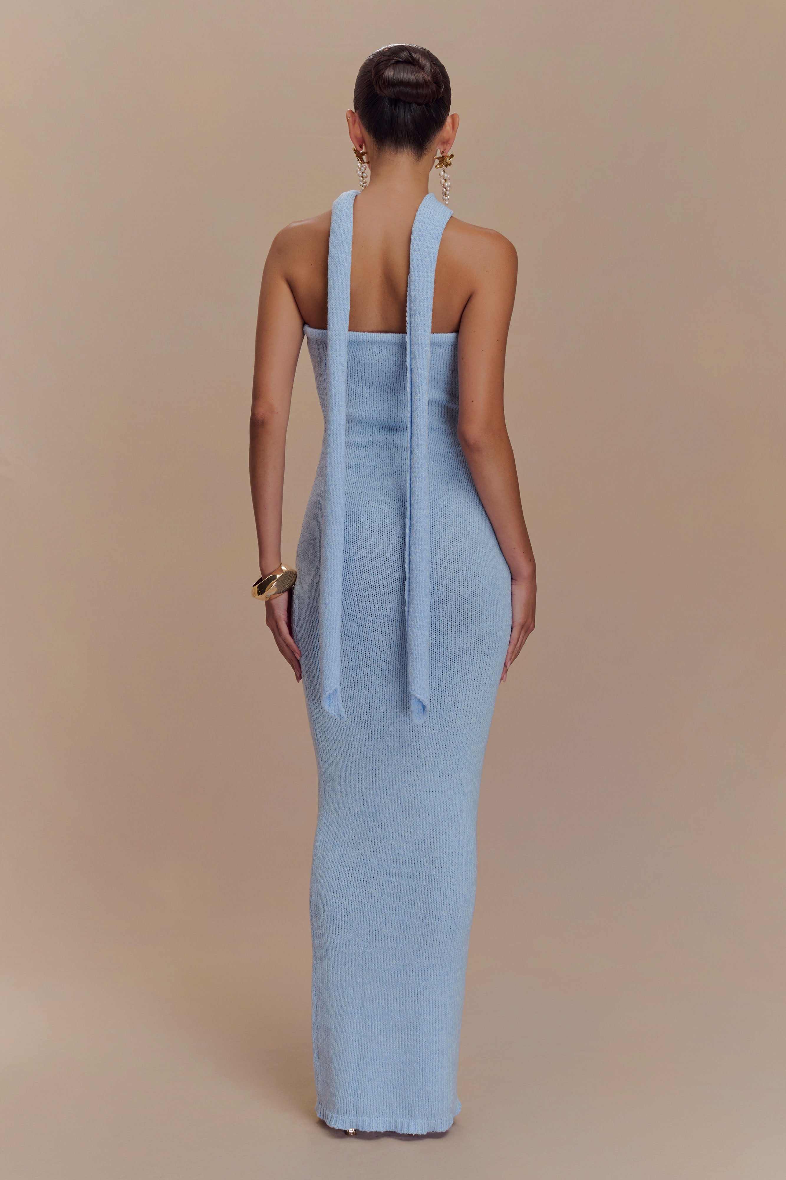 Andrea Strapless Knit Maxi Dress - Light Blue、mySite、solidvoid