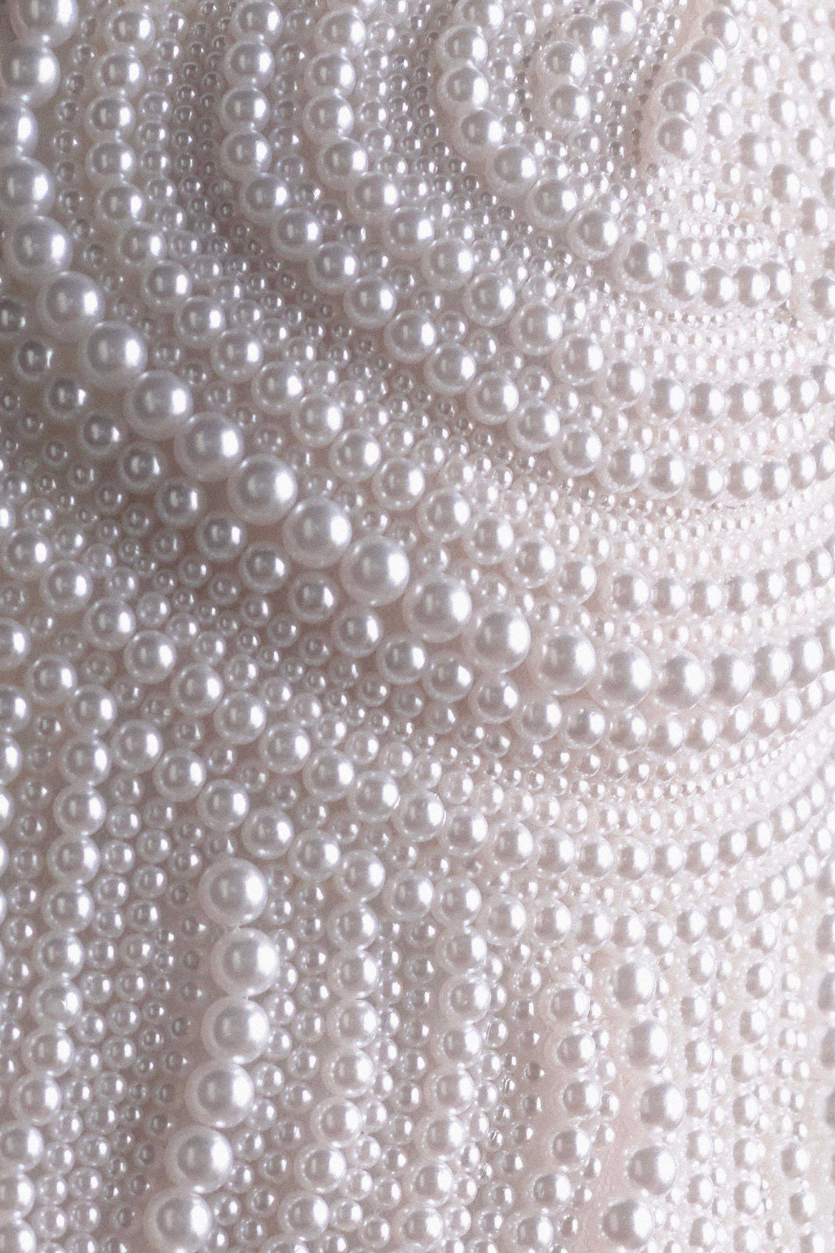 Kathia Pearl Hand Beaded Top - White、mySite、solidvoid