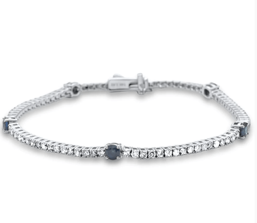 Genuine Diamond and Gemstone Tennis Bracelet-Sapphire, Emerald, Ruby、mySite、g9winljtr