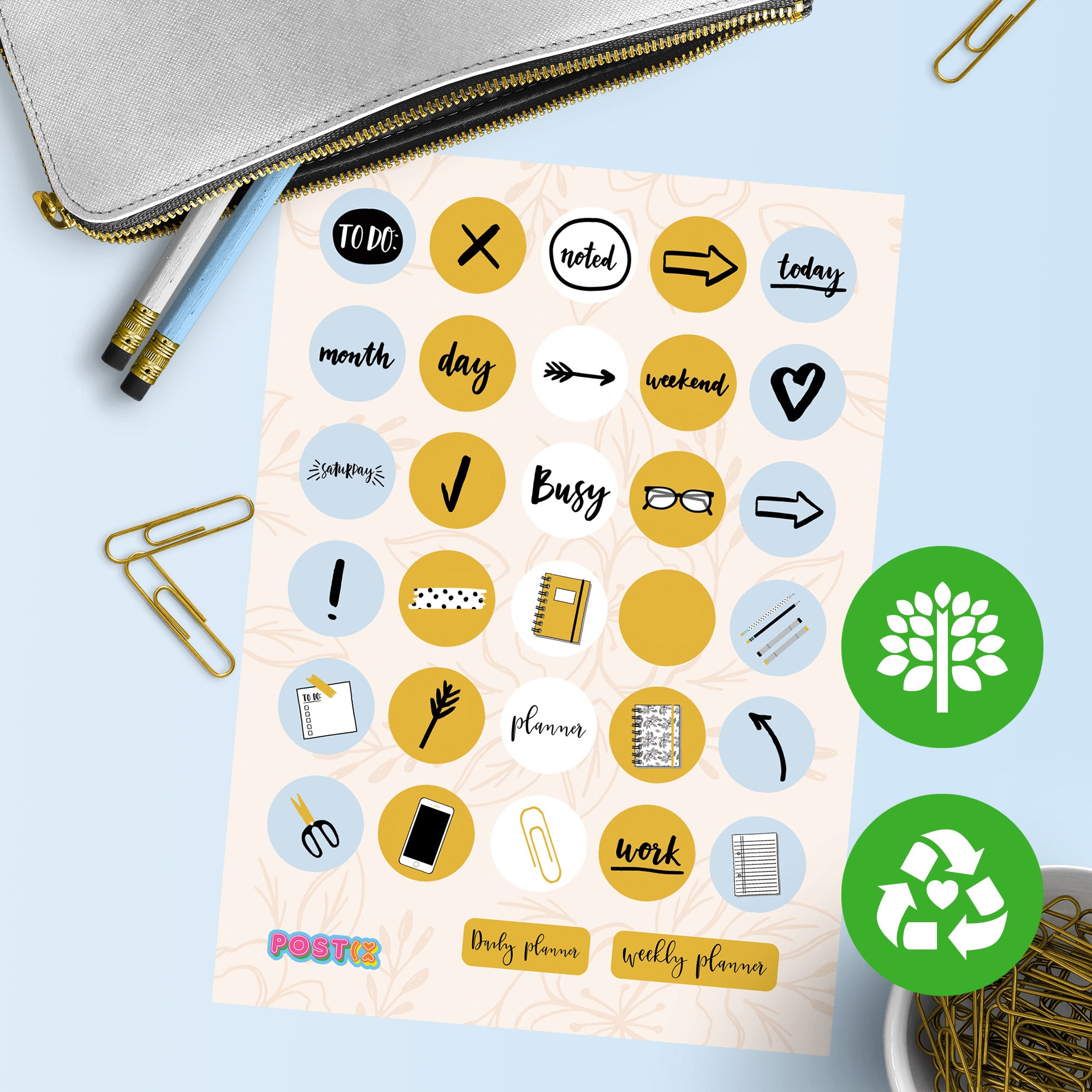  Organised Chic Eco-Friendly Sticker Sheet、mySite、ghnorth