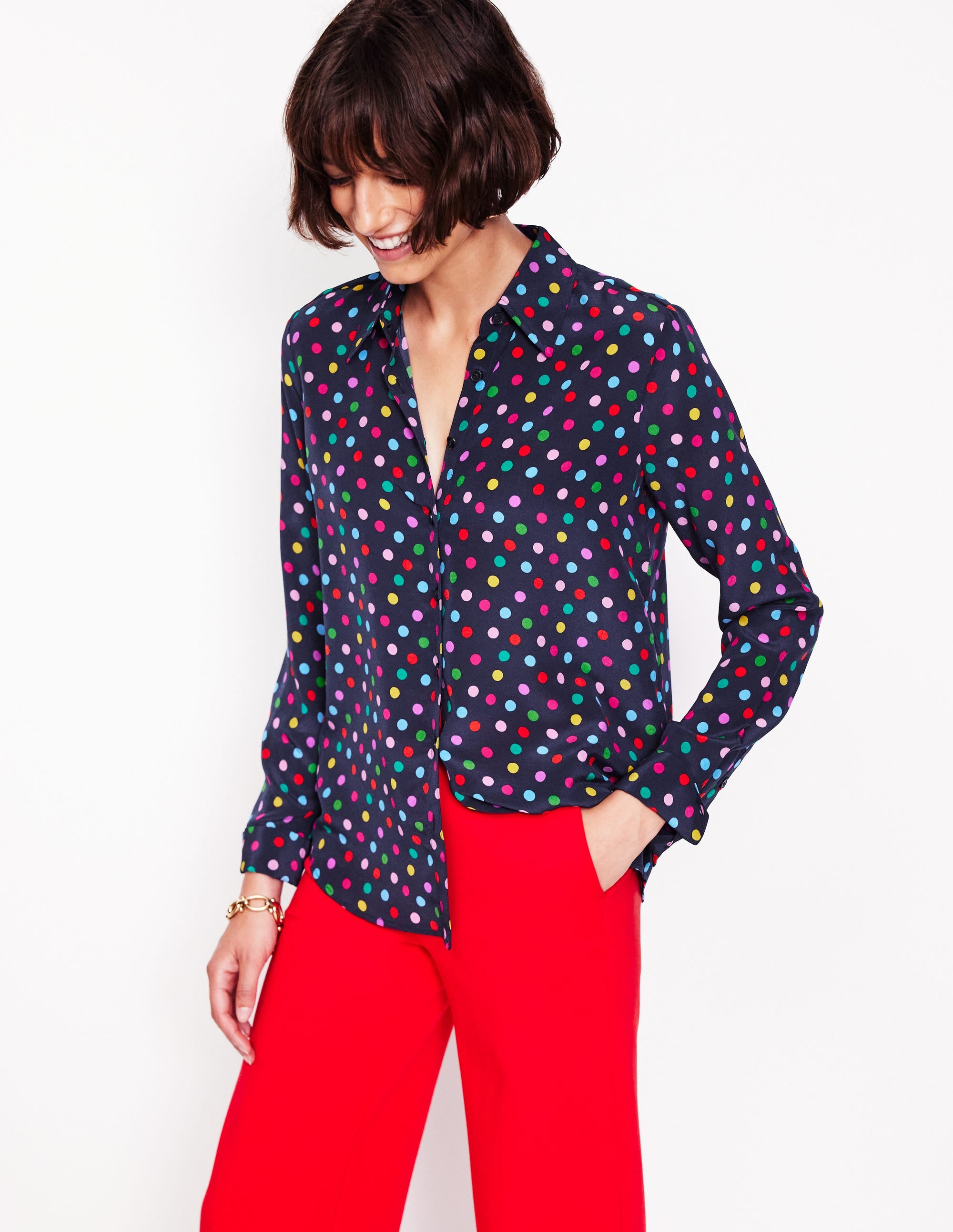 Sienna Silk Shirt-Multi, Abstract Dot、mySite、ashleygrahame