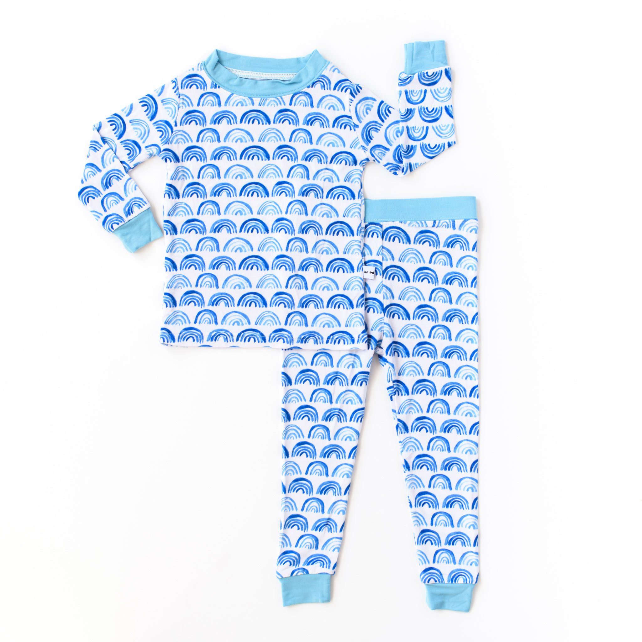  Blue Rainbows Two-Piece Pajama Set、mySite、layawaytickets