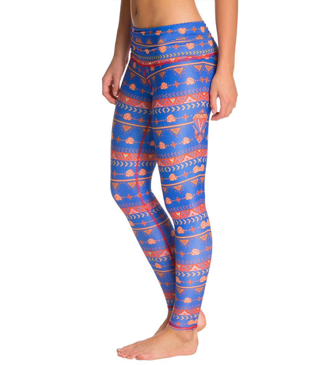 Teeki Choose Roses Blue Yoga Leggings、mySite、noshort