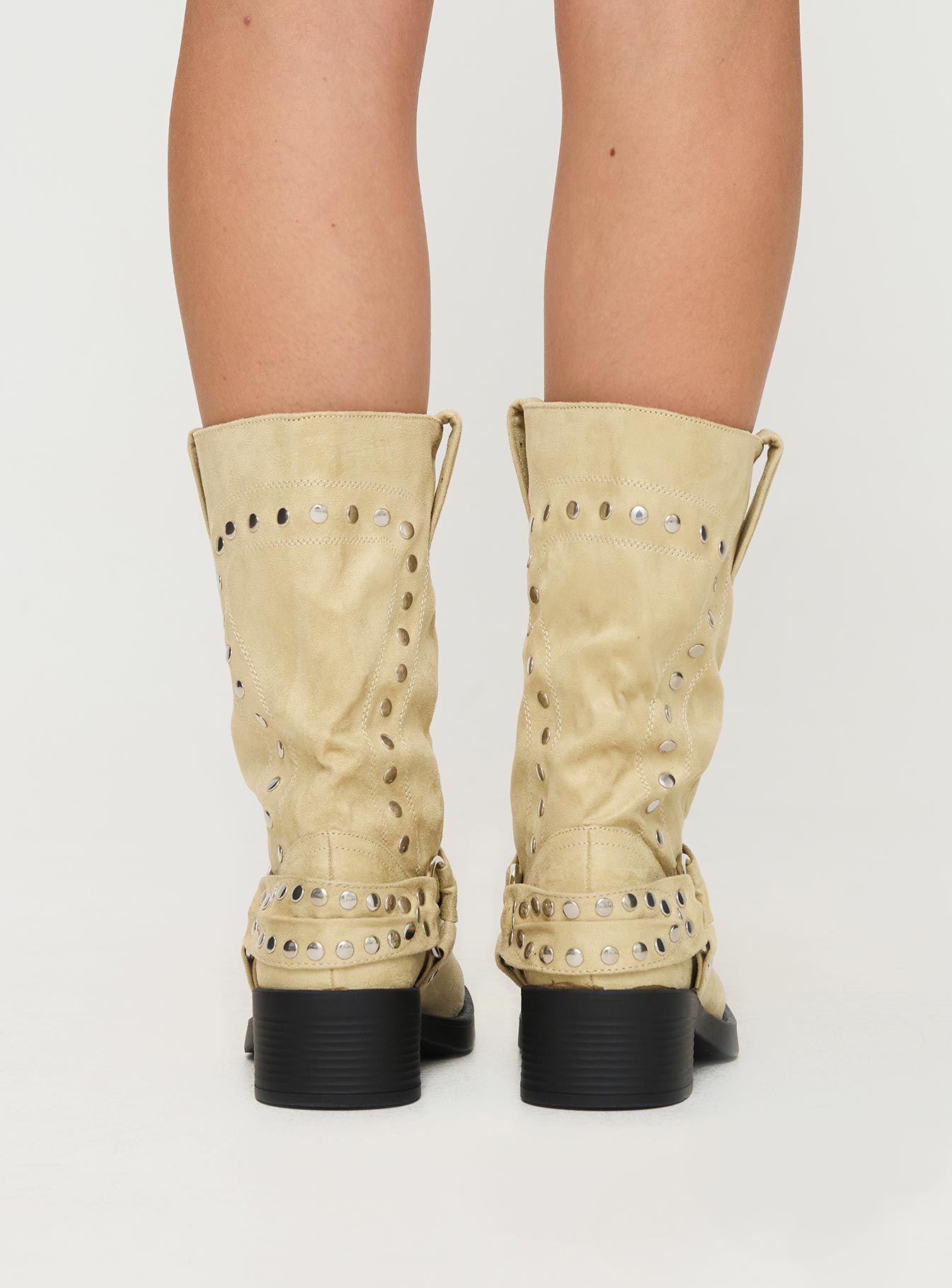 Allora Western Boots Beige Faux Suede、mySite、solidvoid