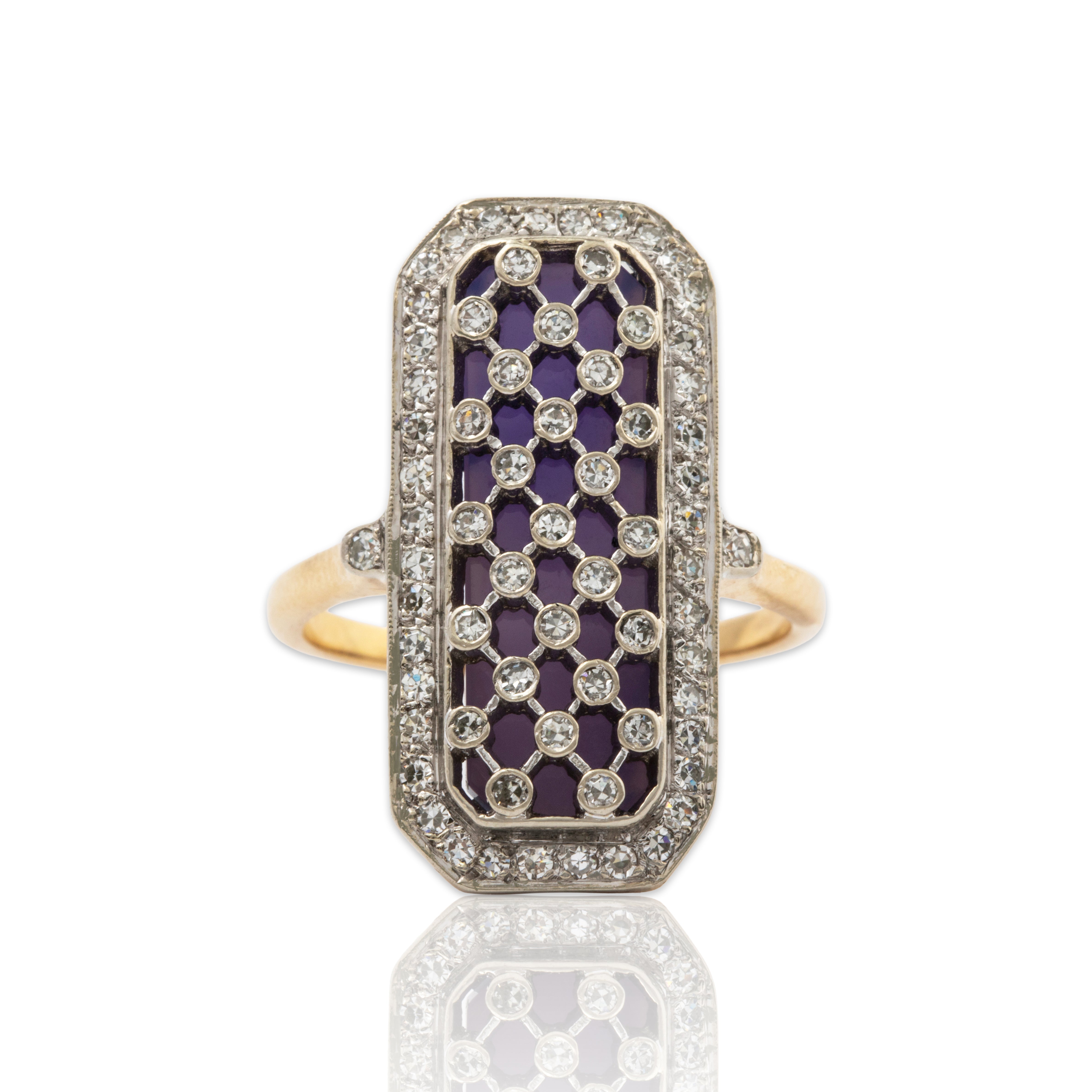 Vintage Large 14k White & Yellow Gold Diamond Chalcedony Ring 9.00、mySite、hinf8tx79