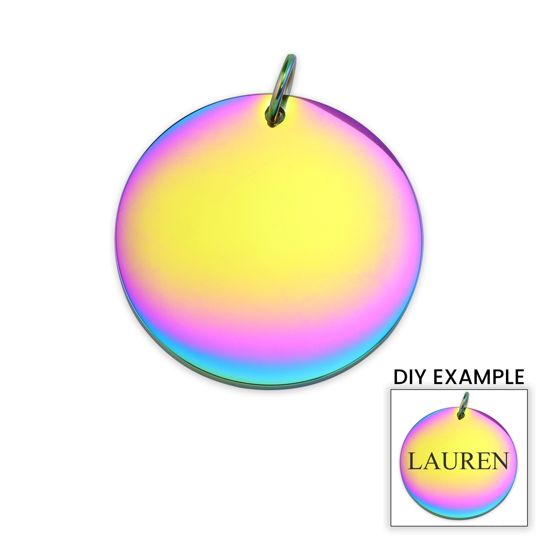 Rainbow Blank Stainless Steel Round Pendant / SBB0297、mySite、dreamappss