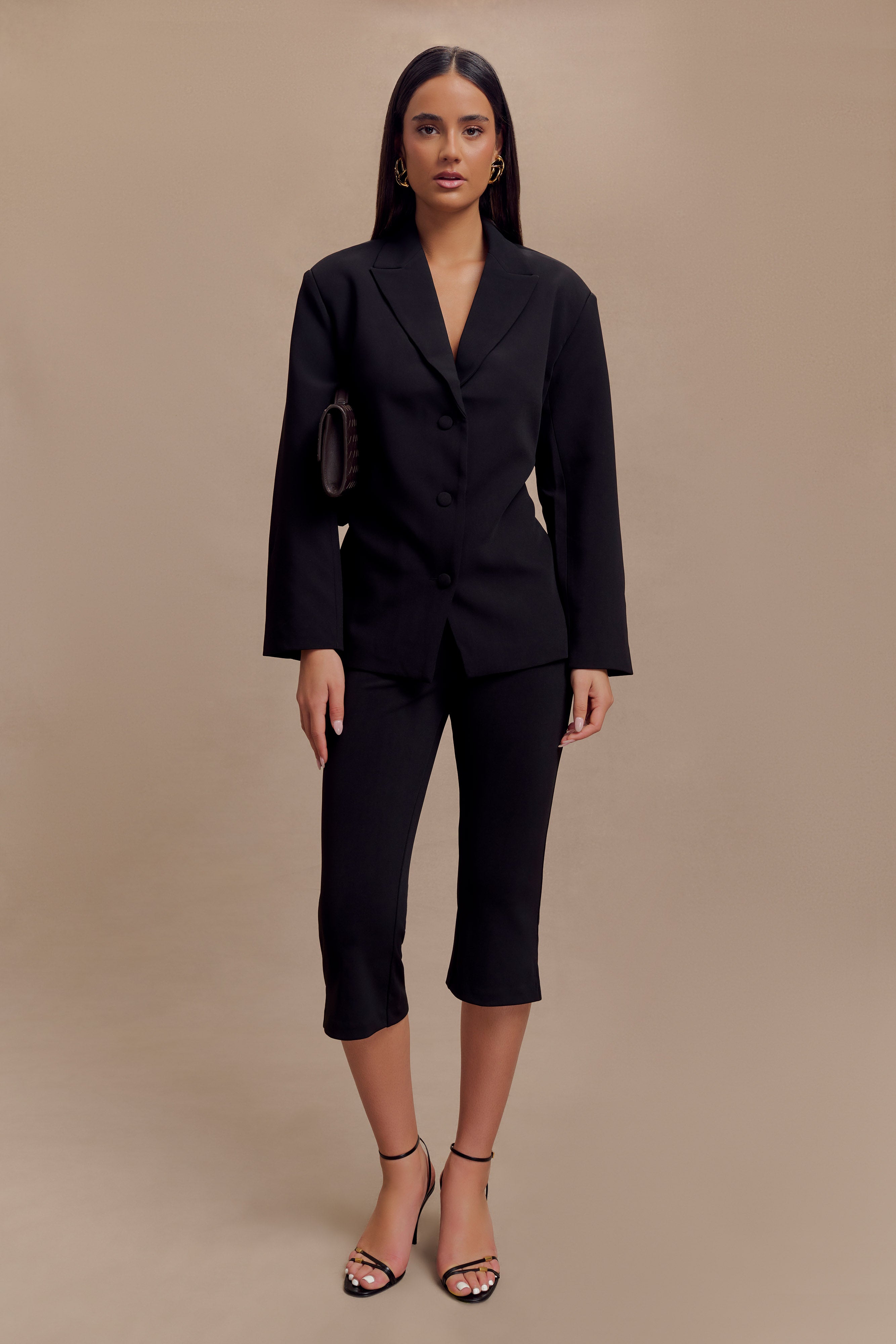 Layla Flared Crepe Capri Pants - Black、mySite、solidvoid