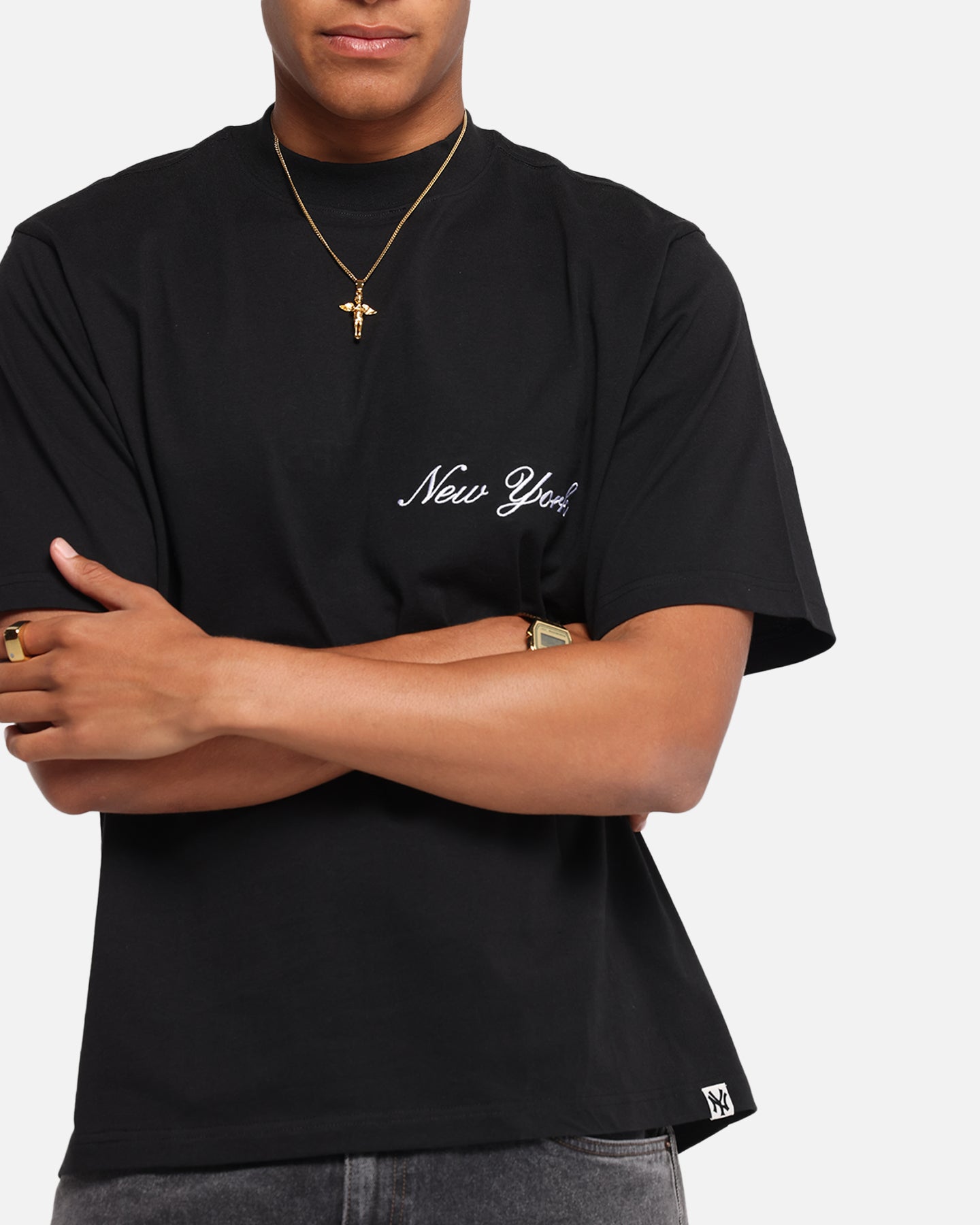 Majestic Athletic New York Yankees Script Boxy T-Shirt Black、mySite、zt4zffjzw