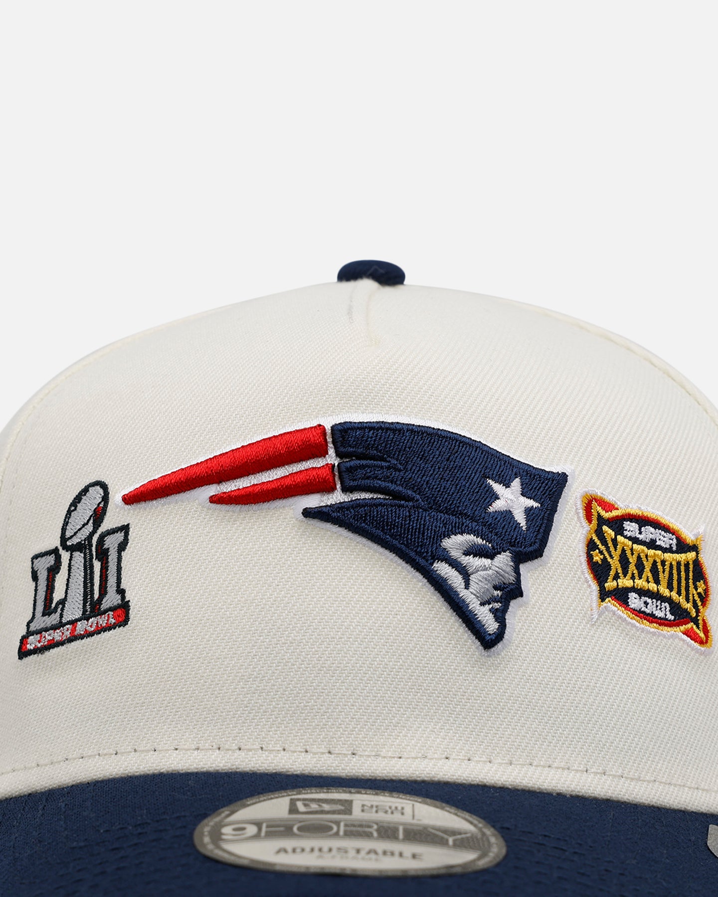 New Era New England Patriots 'Super Bowl Logos' 9FORTY A-Frame Snapback Chrome、mySite、zt4zffjzw