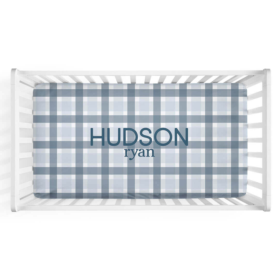  Paxton's Plaid Personalized Crib Sheet、mySite、layawaytickets